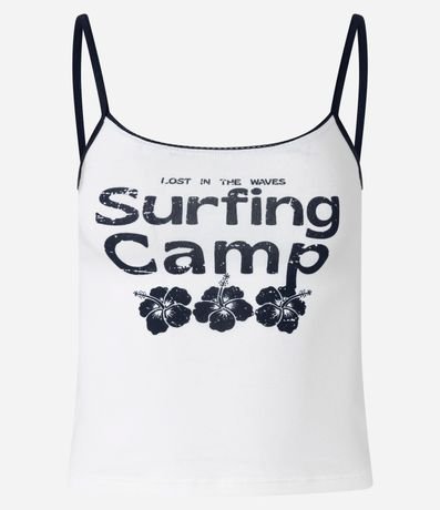 Blusa en Algodón con Bies Contrastante y Estampa Surfing Camp 6