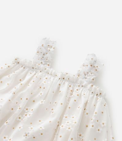 Vestido Infantil en Tule con Estampa de Flores - Talle 1 a 6 años 6