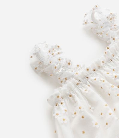 Vestido Infantil en Tule con Estampa de Flores - Talle 1 a 6 años 7