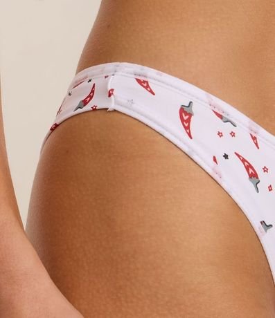 Kit 02 Bombachas Bikini Hilo Doble en Microfibra Lisa y Estampa Chiles 5