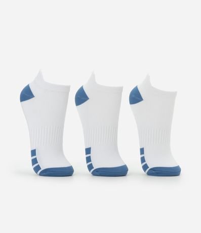 Kit 03 Medias Caña Corta Deportivas en Poliamida con Rayas 2
