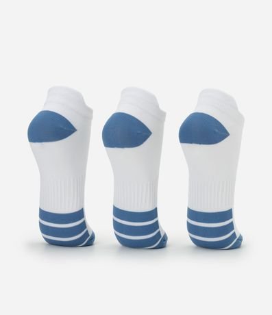 Kit 03 Medias Caña Corta Deportivas en Poliamida con Rayas 3