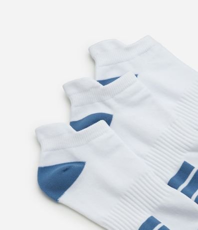 Kit 03 Medias Caña Corta Deportivas en Poliamida con Rayas 4