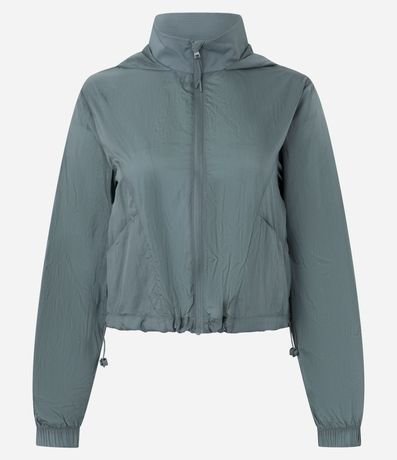 Campera Corta Viento Cropped Deportiva con Saco 5