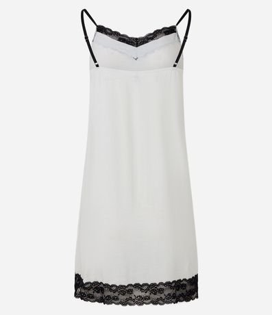Camisón Corta en Viscolycra con Alcinhas y Encaje Contrastante 6