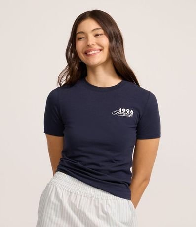 Remera New T-shirt en Algodón con Lettering Spain