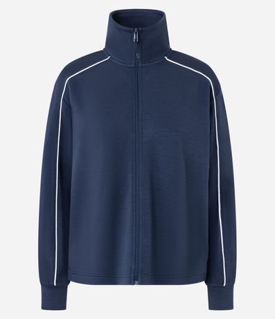 Campera Deportiva en Modal con Friso Contrastante 5