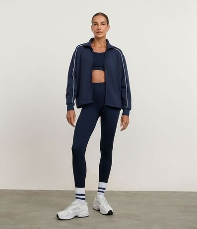 Campera Deportiva en Modal con Friso Contrastante 1