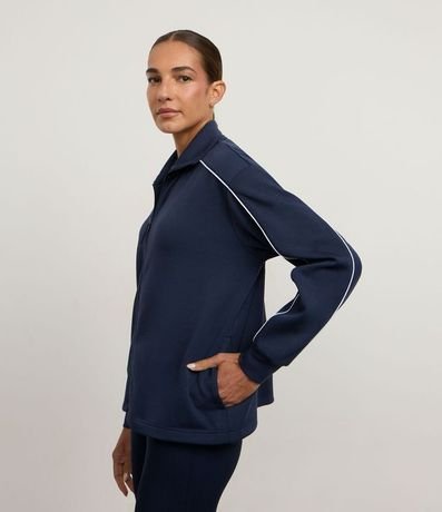 Campera Deportiva en Modal con Friso Contrastante 2