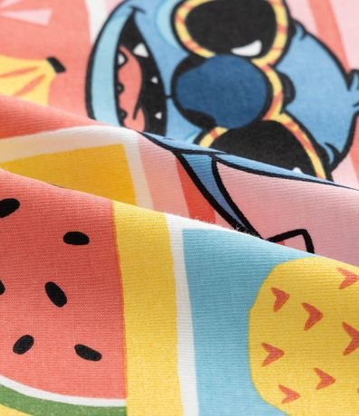 Pijama Corto Infantil con Estampa Rayada y Stitch - Talle 5 a 14 años 8