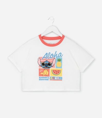 Pijama Corto Infantil con Estampa Rayada y Stitch - Talle 5 a 14 años 2