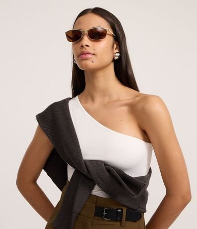 Blusa Hombro Único en Microfibra