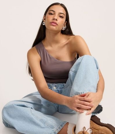 Blusa Hombro Único en Microfibra