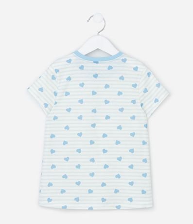 Pijama Infantil corto con Estampa de Corazones y Bordado Love - Talle 2 A 10 años 3