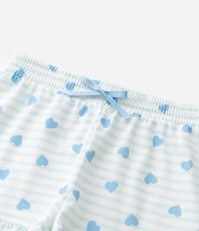 Pijama Infantil corto con Estampa de Corazones y Bordado Love - Talle 2 A 10 años 7