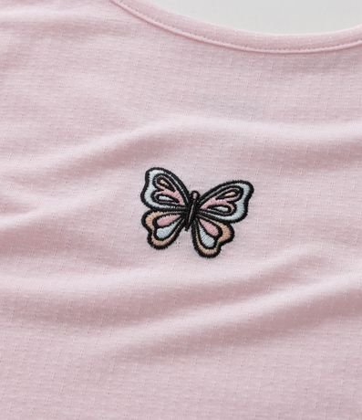Pijama corto Infantil en Rib con Estampa Mariposa - Talle 5 a 14 años 4