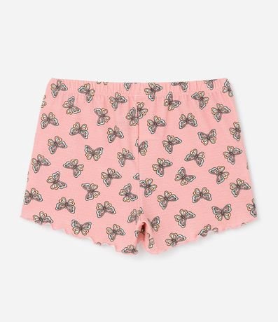 Pijama corto Infantil en Rib con Estampa Mariposa - Talle 5 a 14 años 6