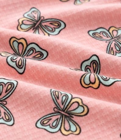 Pijama corto Infantil en Rib con Estampa Mariposa - Talle 5 a 14 años 7