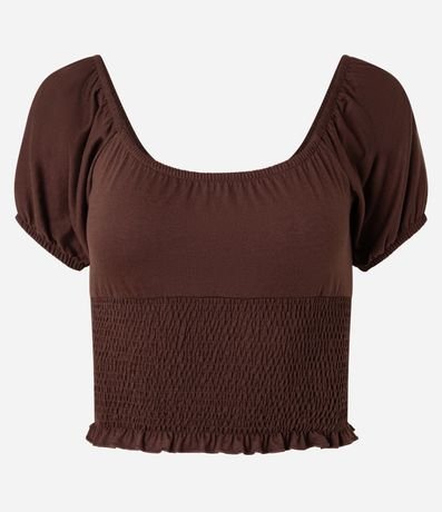 Blusa con Lastex y Manga Abullonada 4