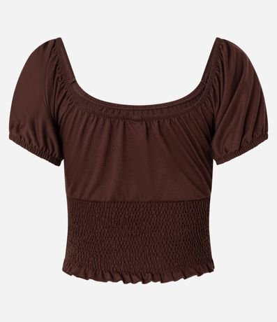 Blusa con Lastex y Manga Abullonada 5