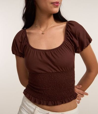 Blusa con Lastex y Manga Abullonada 3