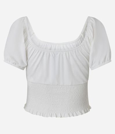 Blusa con Lastex y Manga Abullonada 5