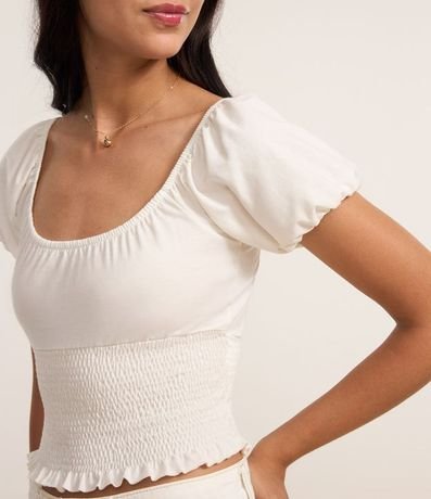 Blusa con Lastex y Manga Abullonada 3