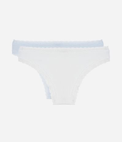 Kit 02 Bombachas Bikini en Algodón con Detalle de Encaje 2