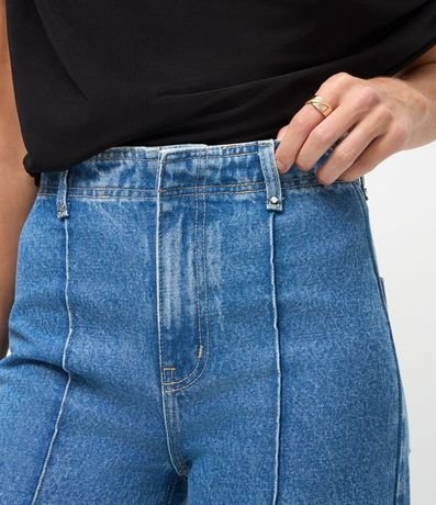 Pantalón Wide Leg Cropped en Jeans con Cintura Sastre 4