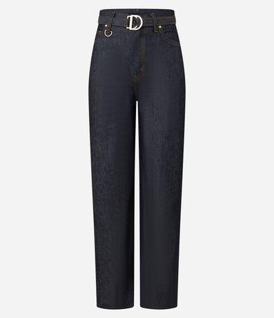 Pantalón Recto Comodidad Cintura Alta en Jeans con Costura Aparente 5