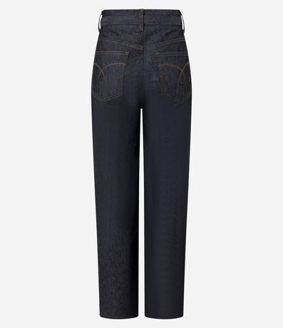 Pantalón Recto Comodidad Cintura Alta en Jeans con Costura Aparente 6