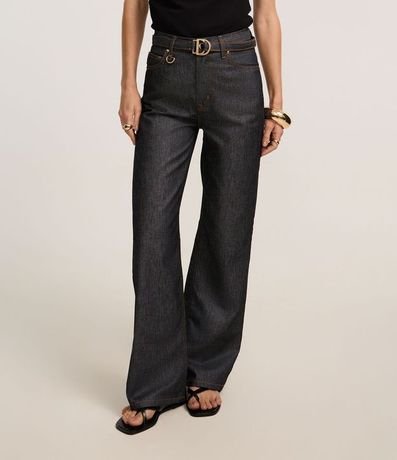 Pantalón Recto Comodidad Cintura Alta en Jeans con Costura Aparente 3