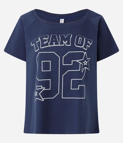 Blusa en Algodón con Estampa Lettering Números 5