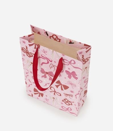 Bolsa de Regalo Pequeña con Estampa Lazos Rojos y Rosa 3