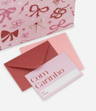 Bolsa de Regalo Pequeña con Estampa Lazos Rojos y Rosa 4