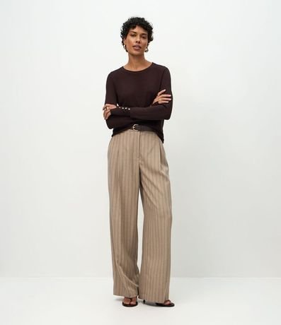 Suéter en Punto con Botones en el Puño