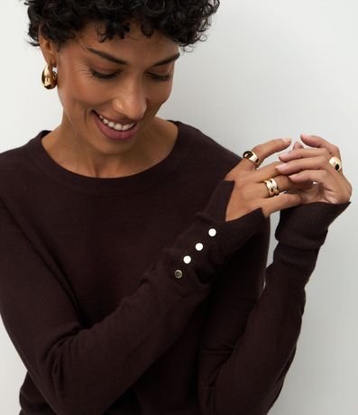 Suéter en Punto con Botones en el Puño 4