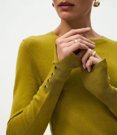 Suéter en Punto con Botones en el Puño