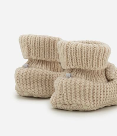 Zapato Infantil en Punto con Carita de Osito – Talle RN a 12 Meses 2