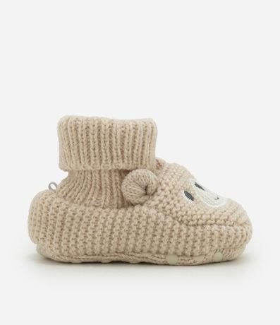 Zapato Infantil en Punto con Carita de Osito – Talle RN a 12 Meses 4