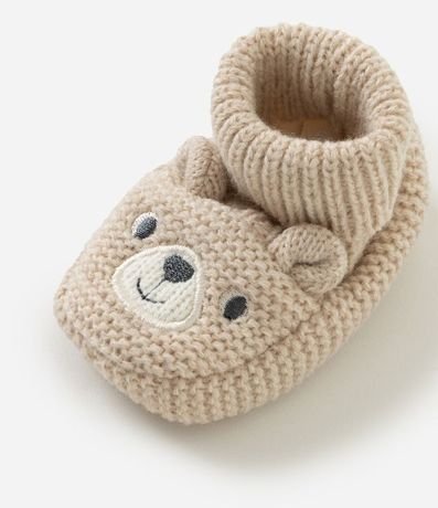 Zapato Infantil en Punto con Carita de Osito – Talle RN a 12 Meses 5