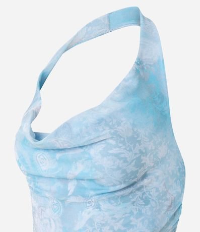 Blusa Frente Única en Tule con Estampa Abstracta 8