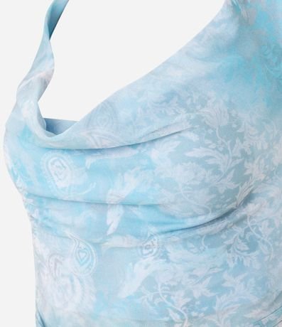 Blusa Frente Única en Tule con Estampa Abstracta 9