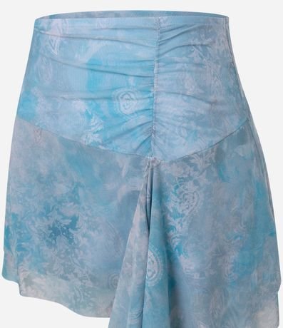 Pollera Corta en Tule Dip Dye con Volado y Estampa Paisley 8