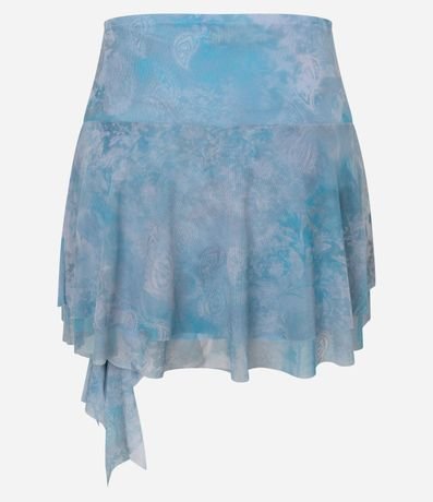 Pollera Corta en Tule Dip Dye con Volado y Estampa Paisley 9