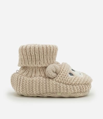 Zapato Infantil en Punto con Carita de Osito – Talle RN a 12 Meses 5
