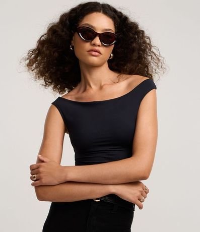 Blusa en Microfibra con Escote Canoa