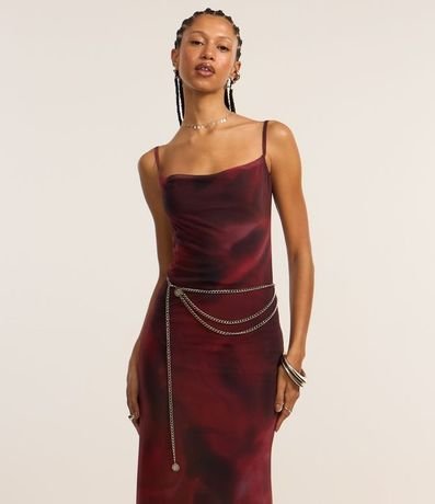 Vestido Long Midi en Tule con Estampa Floral Blur 2