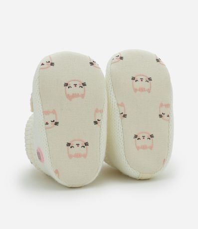 Bota Infantil en Punto con Gatita y Cano Doblado – Talle 0 a 12 Meses 4