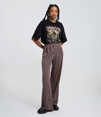 Pantalón Wide Leg Sastre con Raya de Tiza
